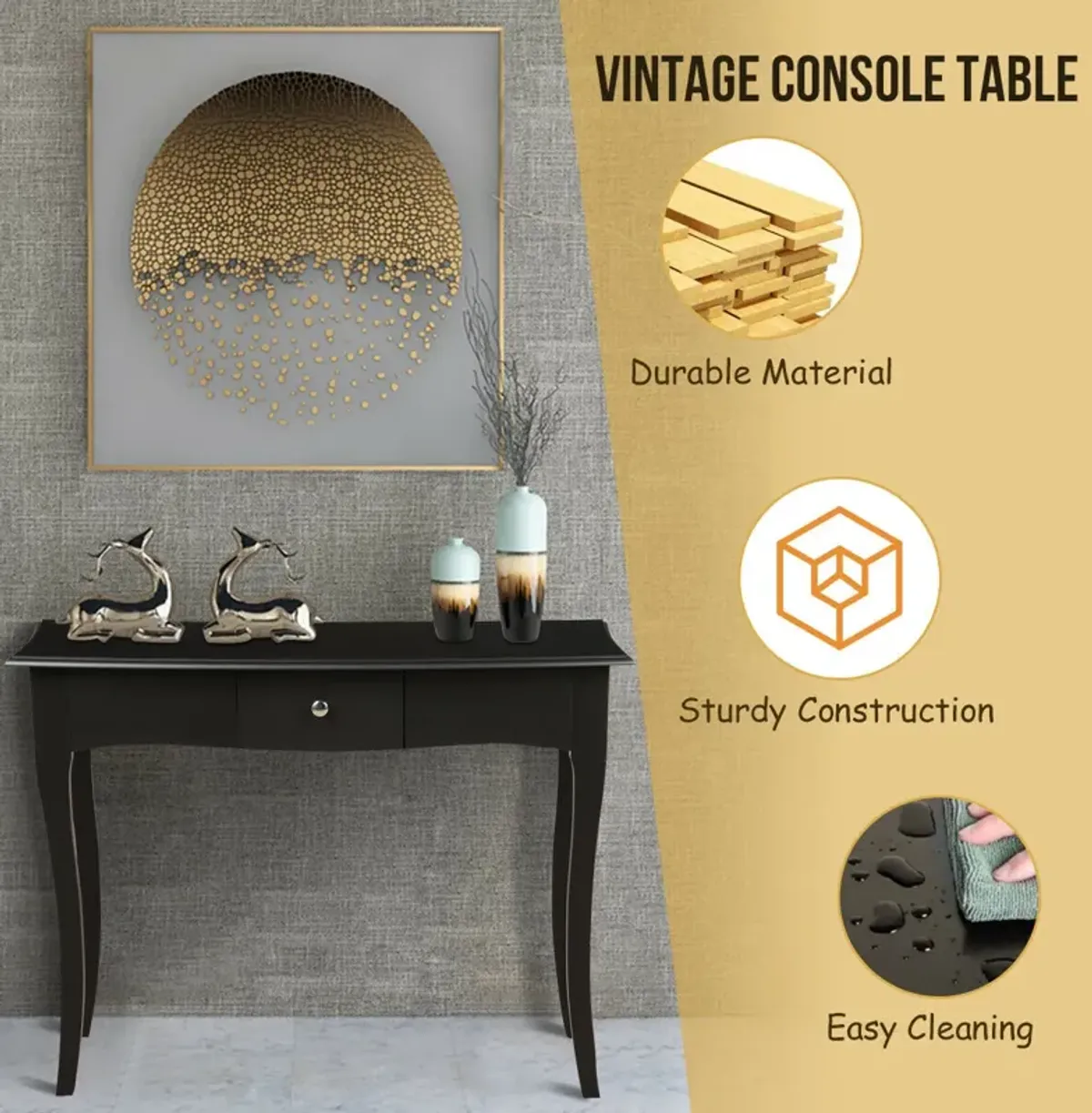 Modern Multifunctional Console Table with Storage Drawer