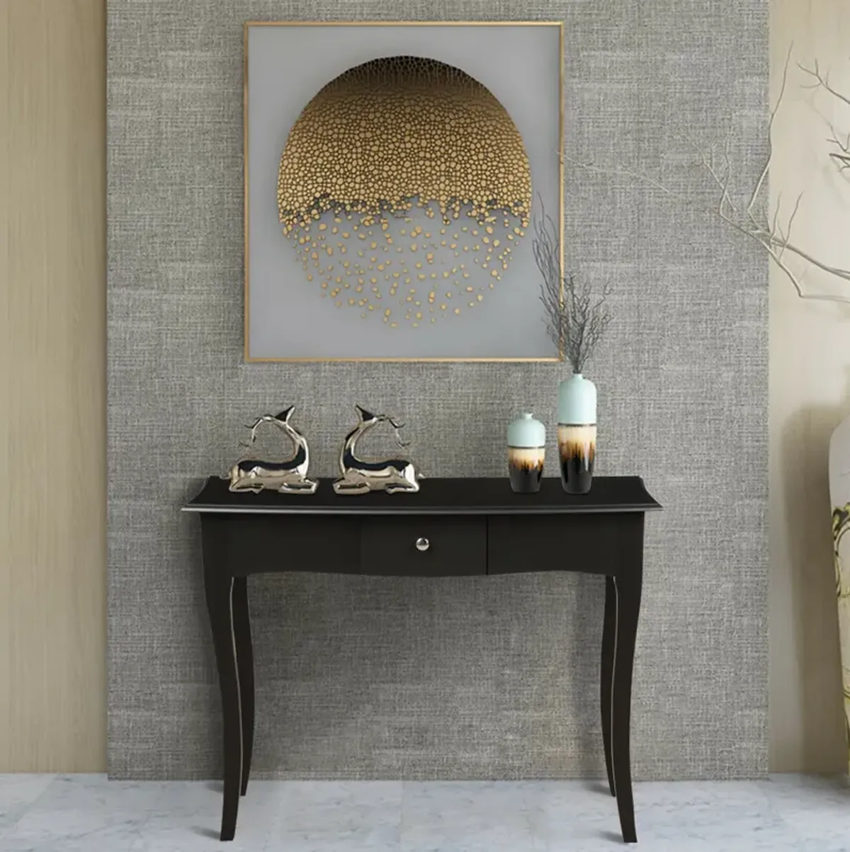 Modern Multifunctional Console Table with Storage Drawer