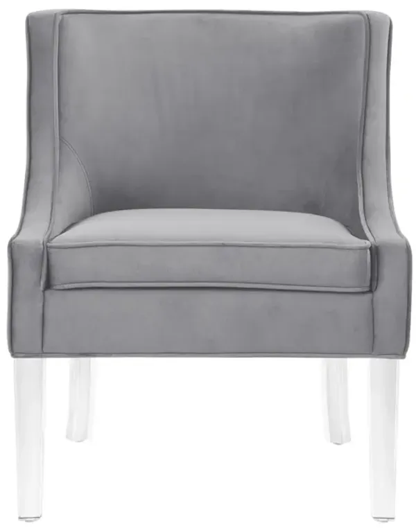 Nicole Miller Kannika Velvet Accent Chair with Acrylic Legs