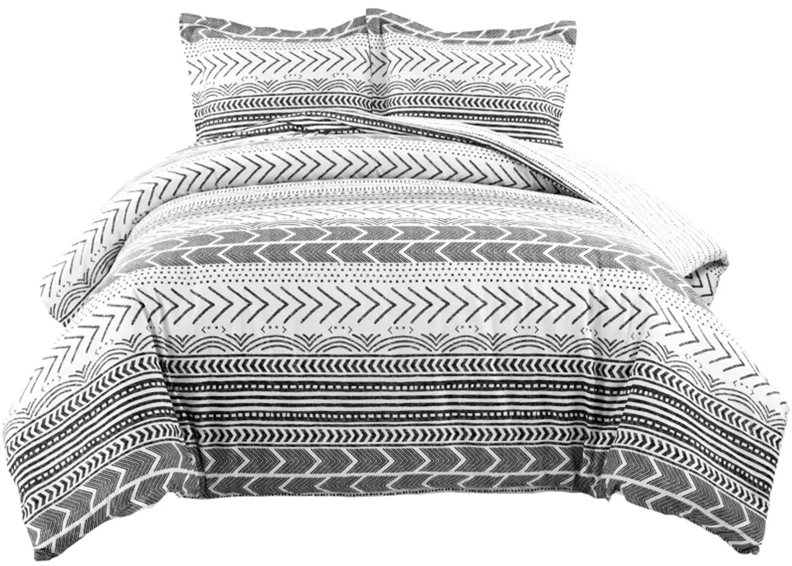 Hygge Geo Reversible Cotton Duvet Cover  3Pc Set