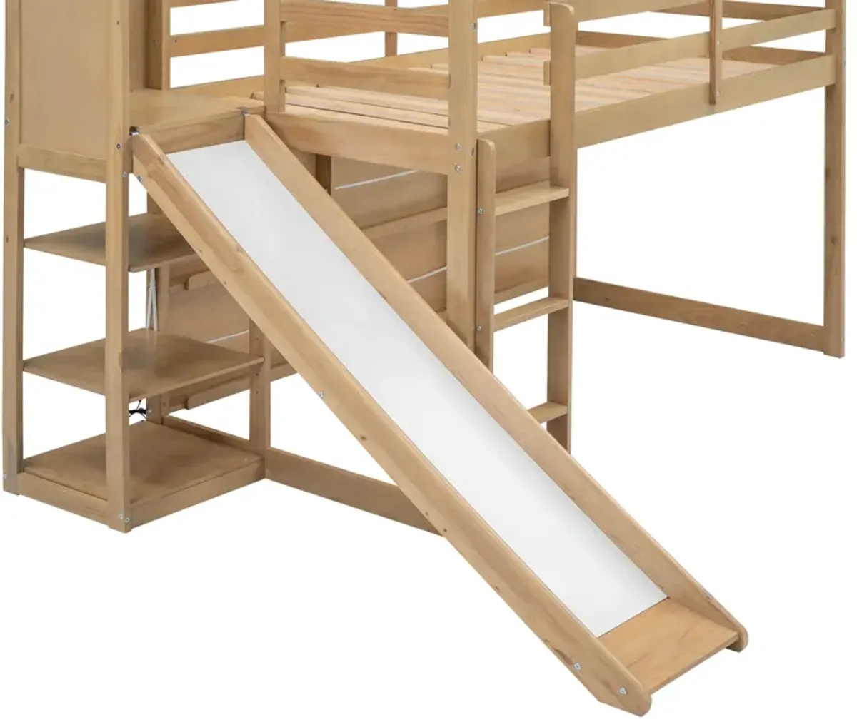 Merax Wood House Loft bed with Slide