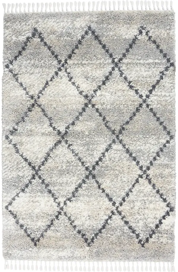 Oslo Shag OSL01 Ivory/Gray 4' x 6' Rug