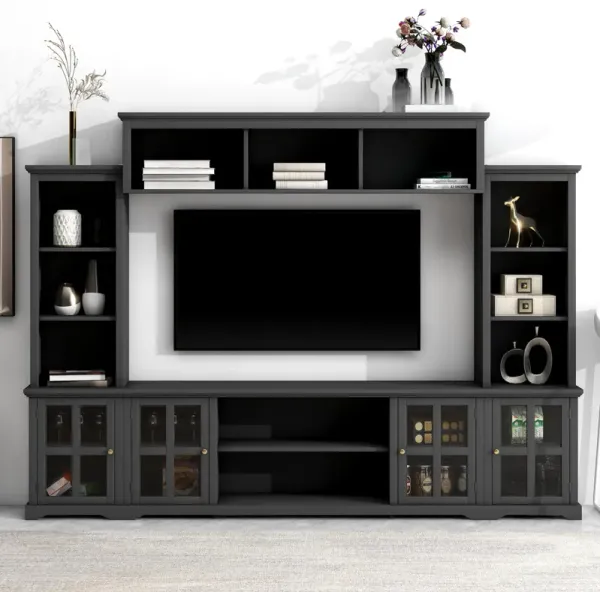 Streamdale Minimalist TV Stand with Glass Door, for TVs up to 70"