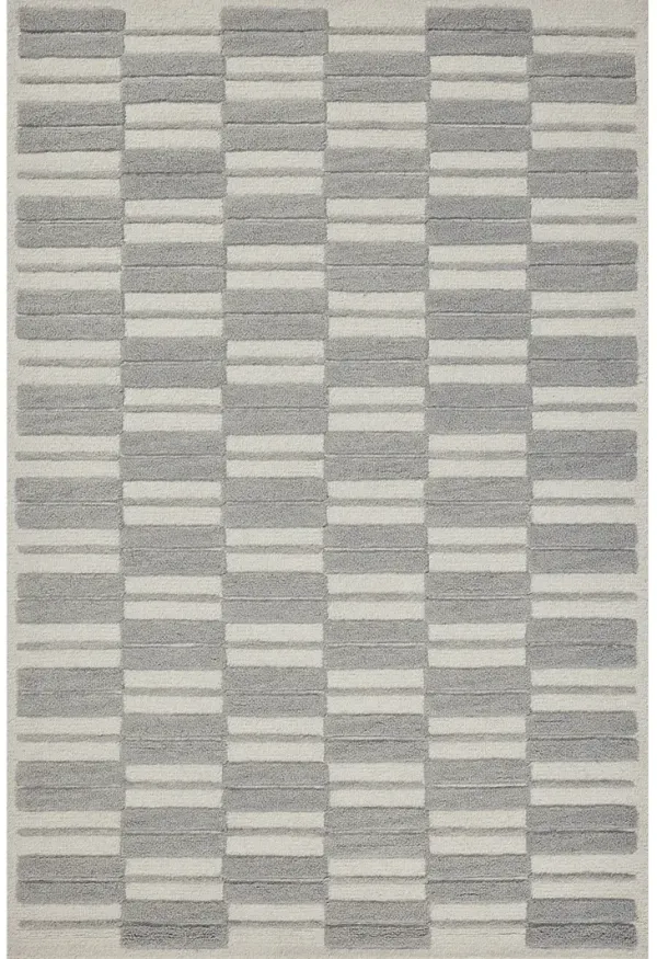Bradley BRL-03 Ivory / Gray 8''6" x 11''6" Rug by Chris Loves Julia