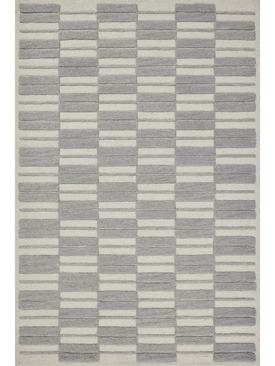 Bradley BRL-03 Ivory / Gray 8''6" x 11''6" Rug by Chris Loves Julia