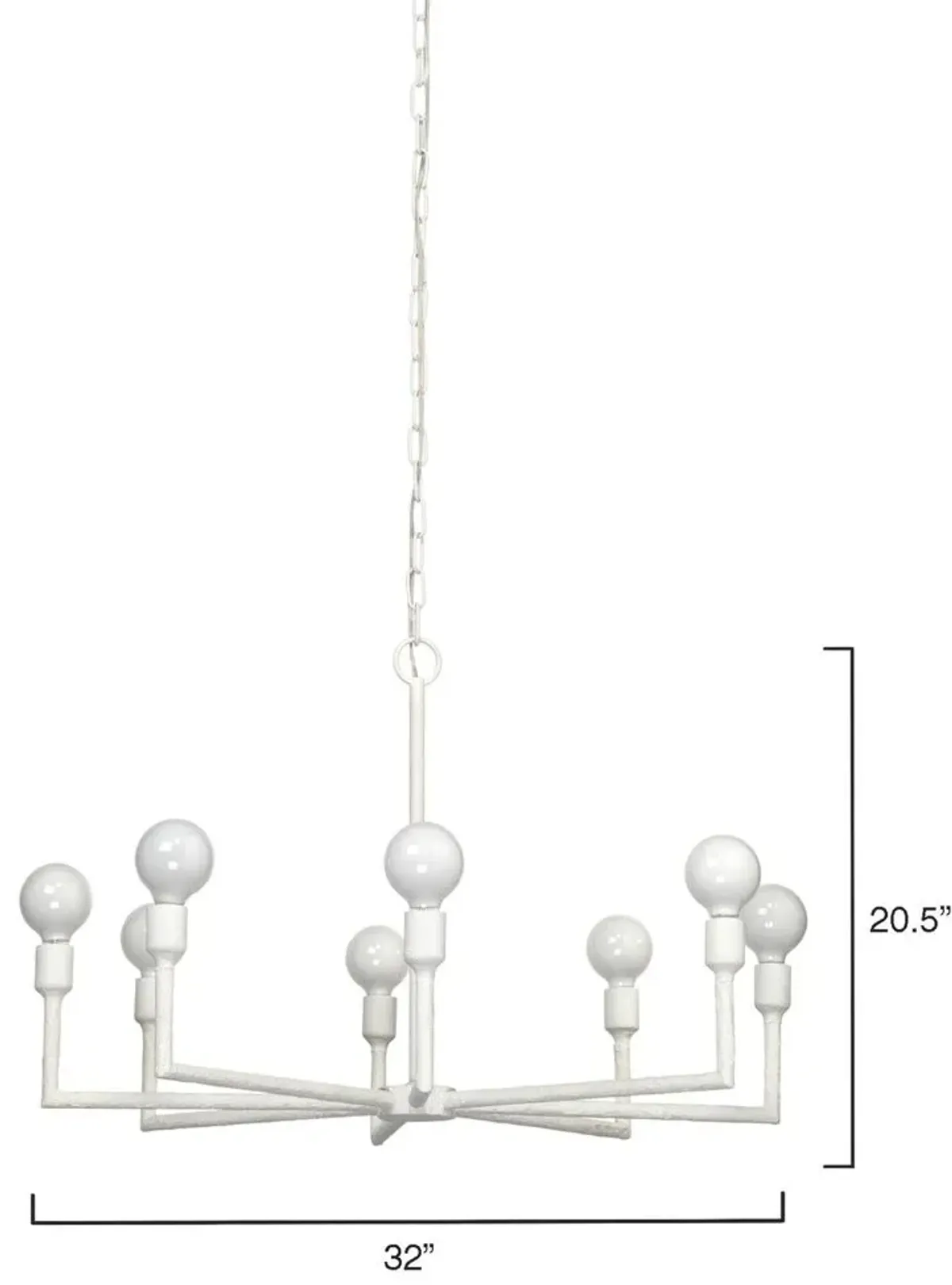 Park 8-Light Gesso Chandelier