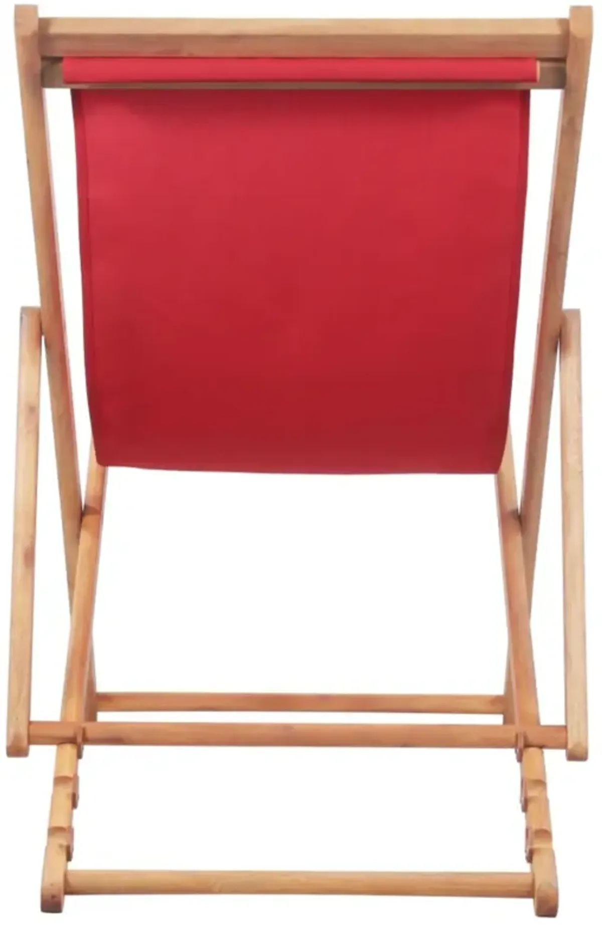 vidaXL Folding Beach Chair Fabric and Wooden Frame Red