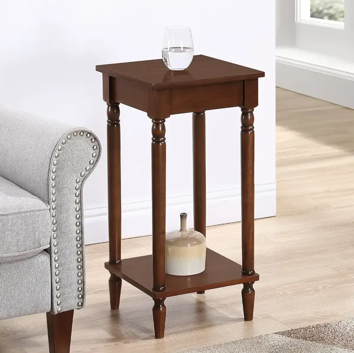 Convenience Concepts French Country Kim End Table with Shelf