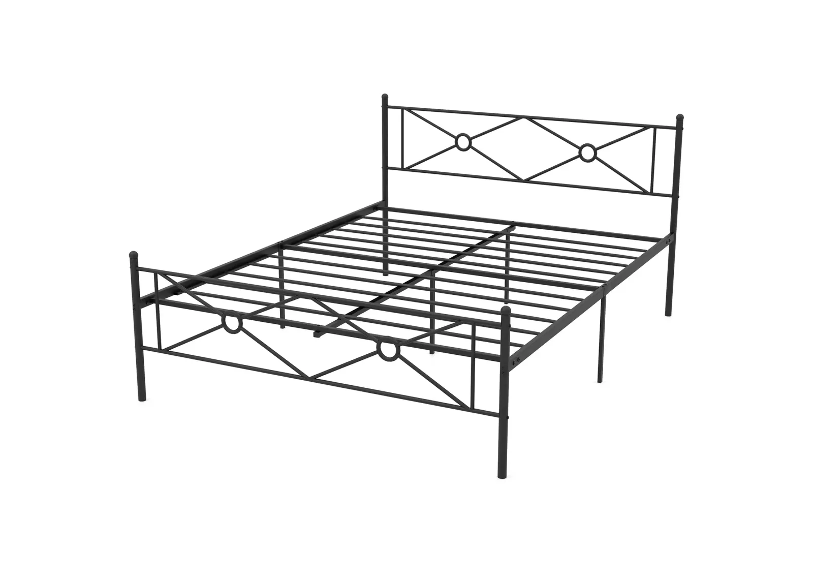 Full/Queen Size Metal Platform Bed Frame with Headboard and Footboard