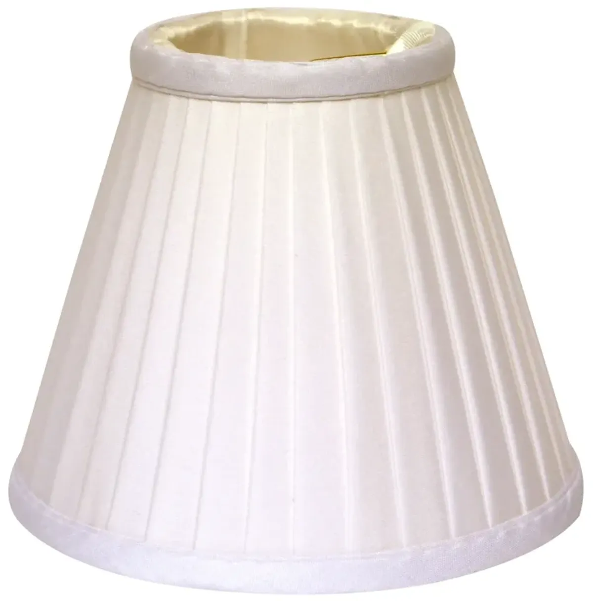Hivvago 4" White Set of 6 Slanted Pleat Chandelier Silk Lampshades