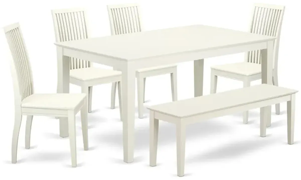 Dining Room Set Linen White, CAIP6-LWH-W