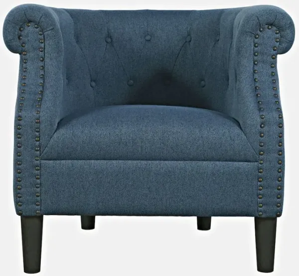 Jofran Contemporary Upholstered Barrel Curved Back Accent Chair