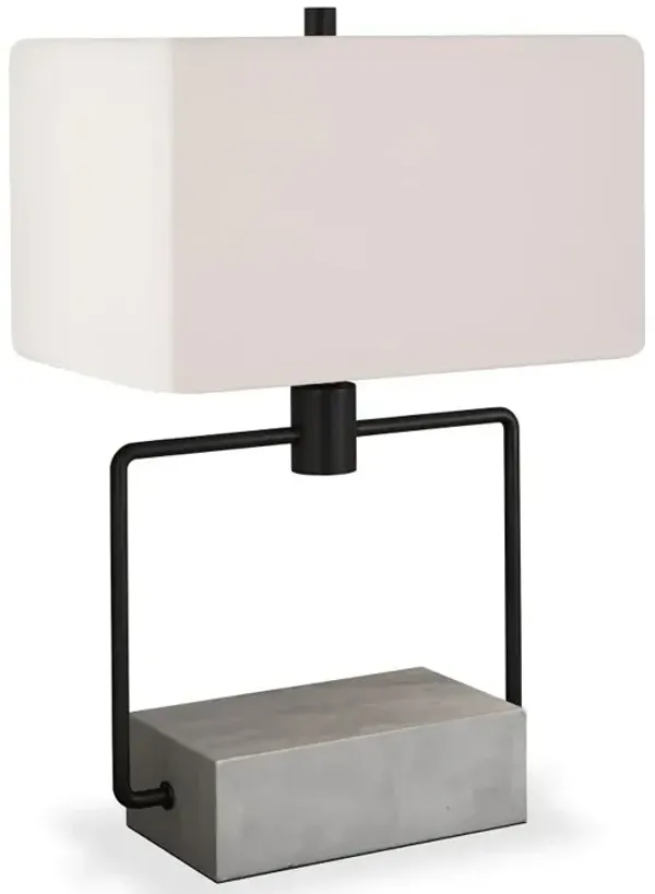 Hivvago 22" Gray and Black Mod Table Lamp With White Rectangular Shade