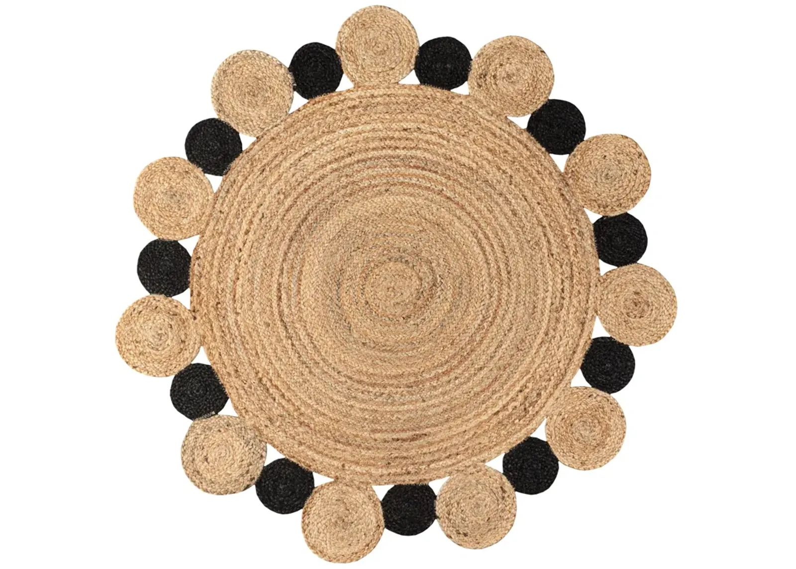 Ayana Two Tone Jute Hippy Circle Area Rug