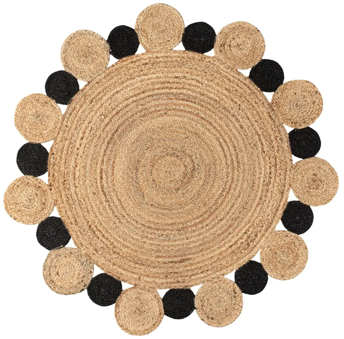 Ayana Two Tone Jute Hippy Circle Area Rug