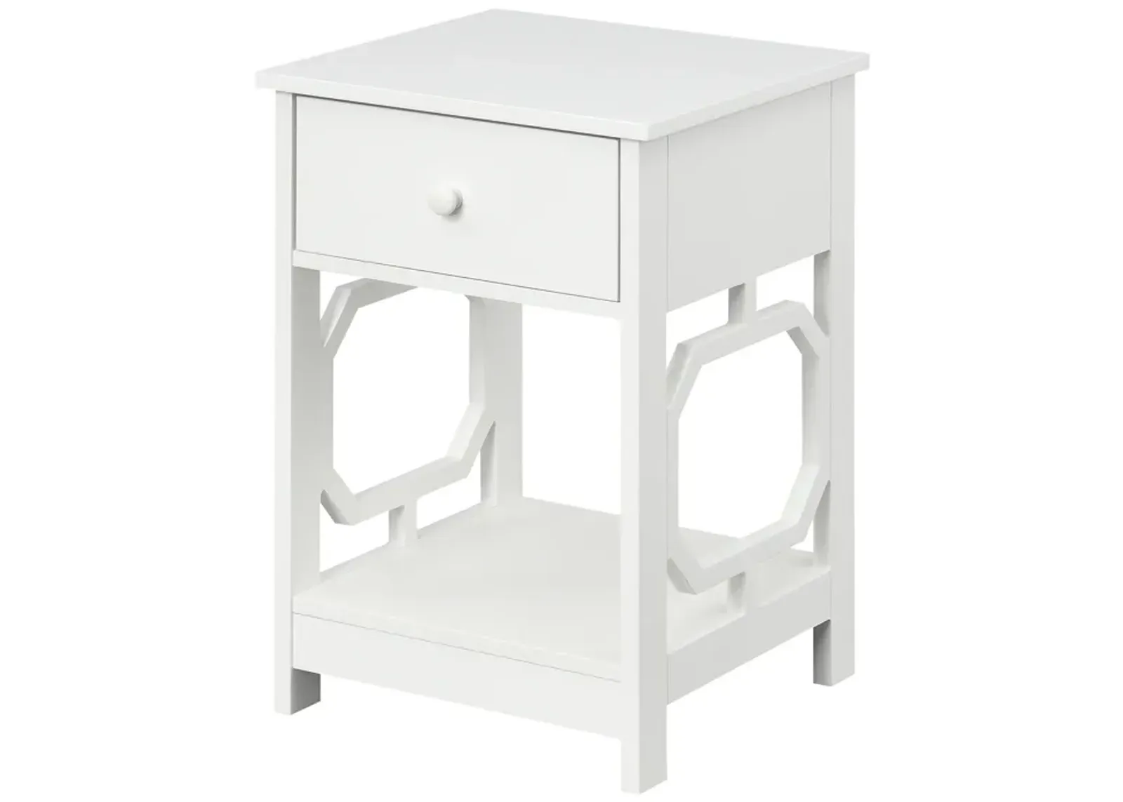 Convenience Concepts Omega 1-Drawer End Table with Shelf, White