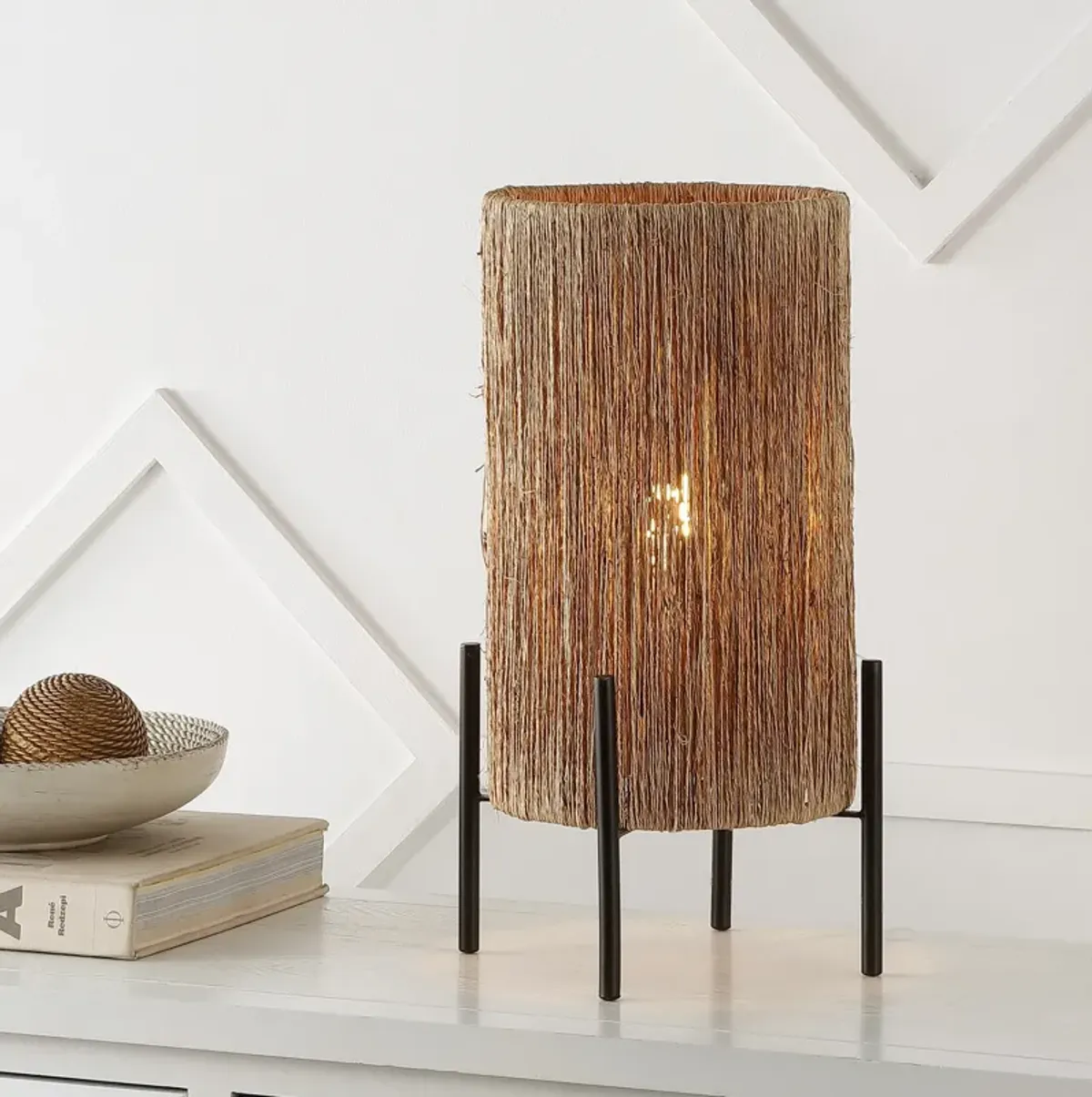 Kai Coastal Minimalist Rattan LED Table Lamp