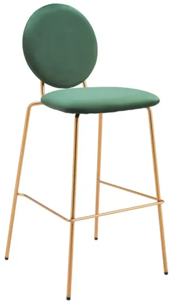Odessa Barstool (Set of 2) Green & Gold