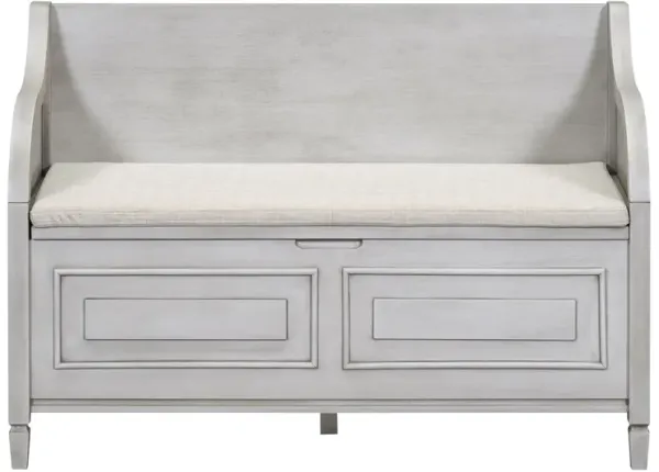 Solid Wood Storage Bench with Hinged Lid for Entryway or Bedroom