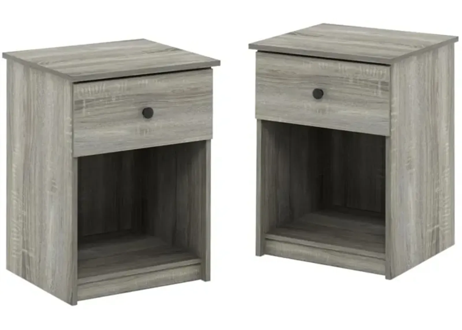 Furinno 219153GYW Lucca Nightstand, 2-Pack, French Oak Grey