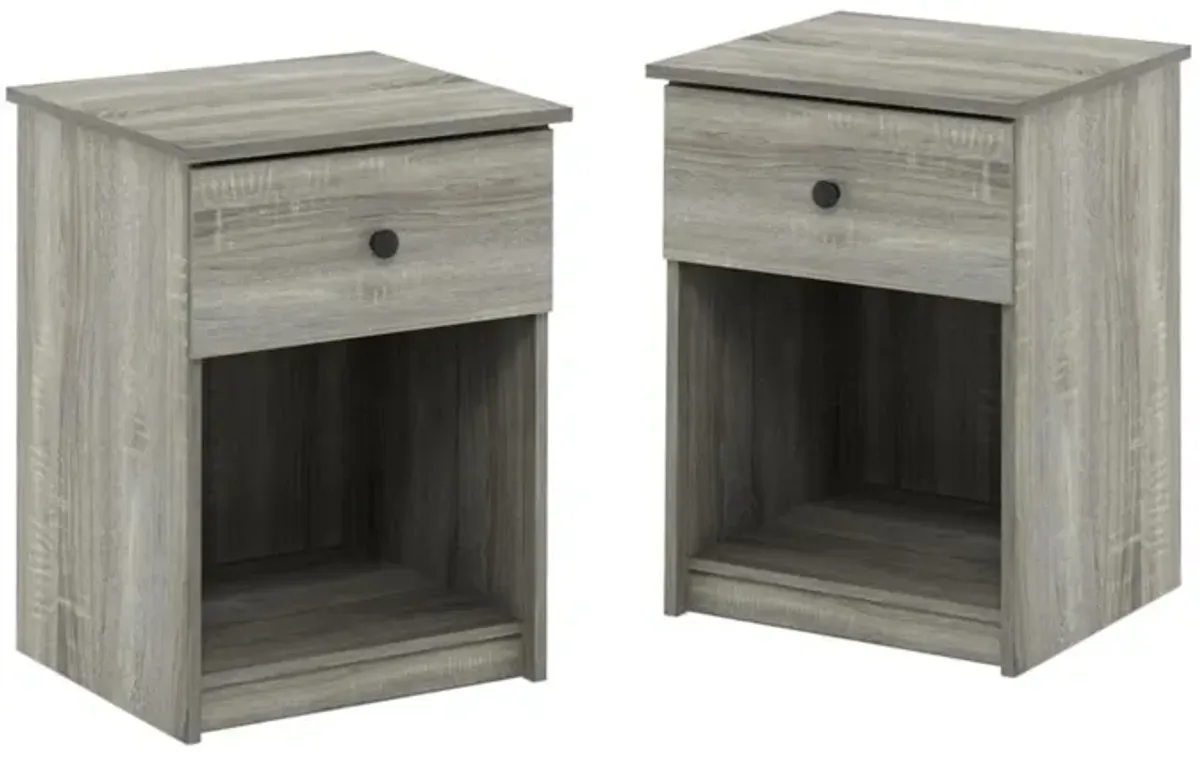 Furinno 219153GYW Lucca Nightstand, 2-Pack, French Oak Grey