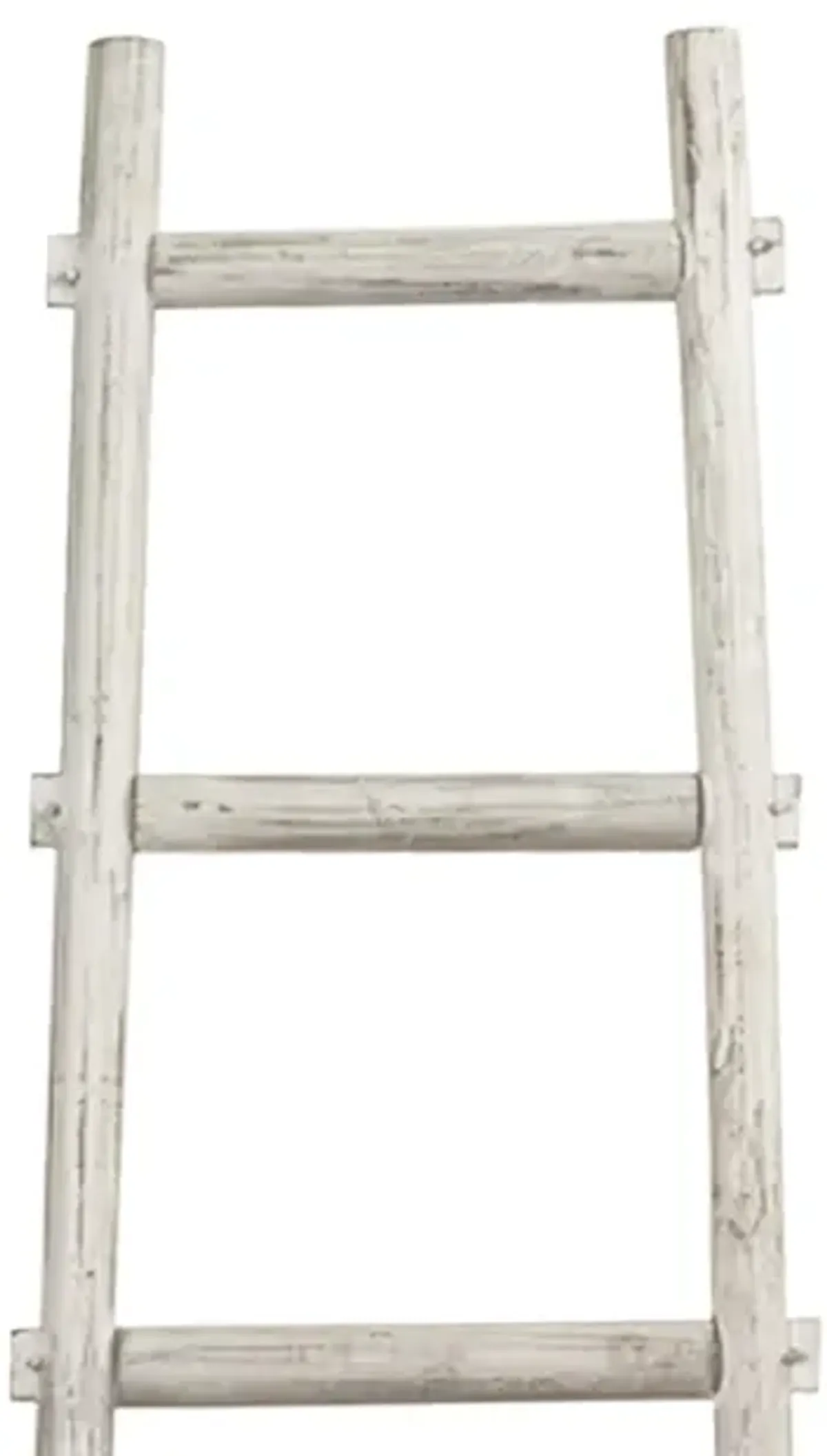 Transitional Style Wooden Decor Ladder with 5 Steps, White - Benzara