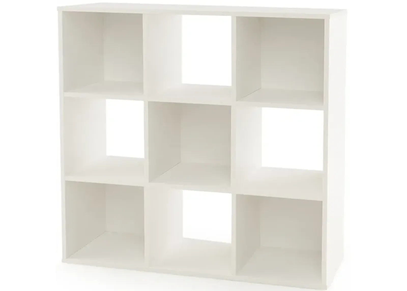 Wooden Kids Bookcase with Storage Cubbies and Anti-toppling Devices-White