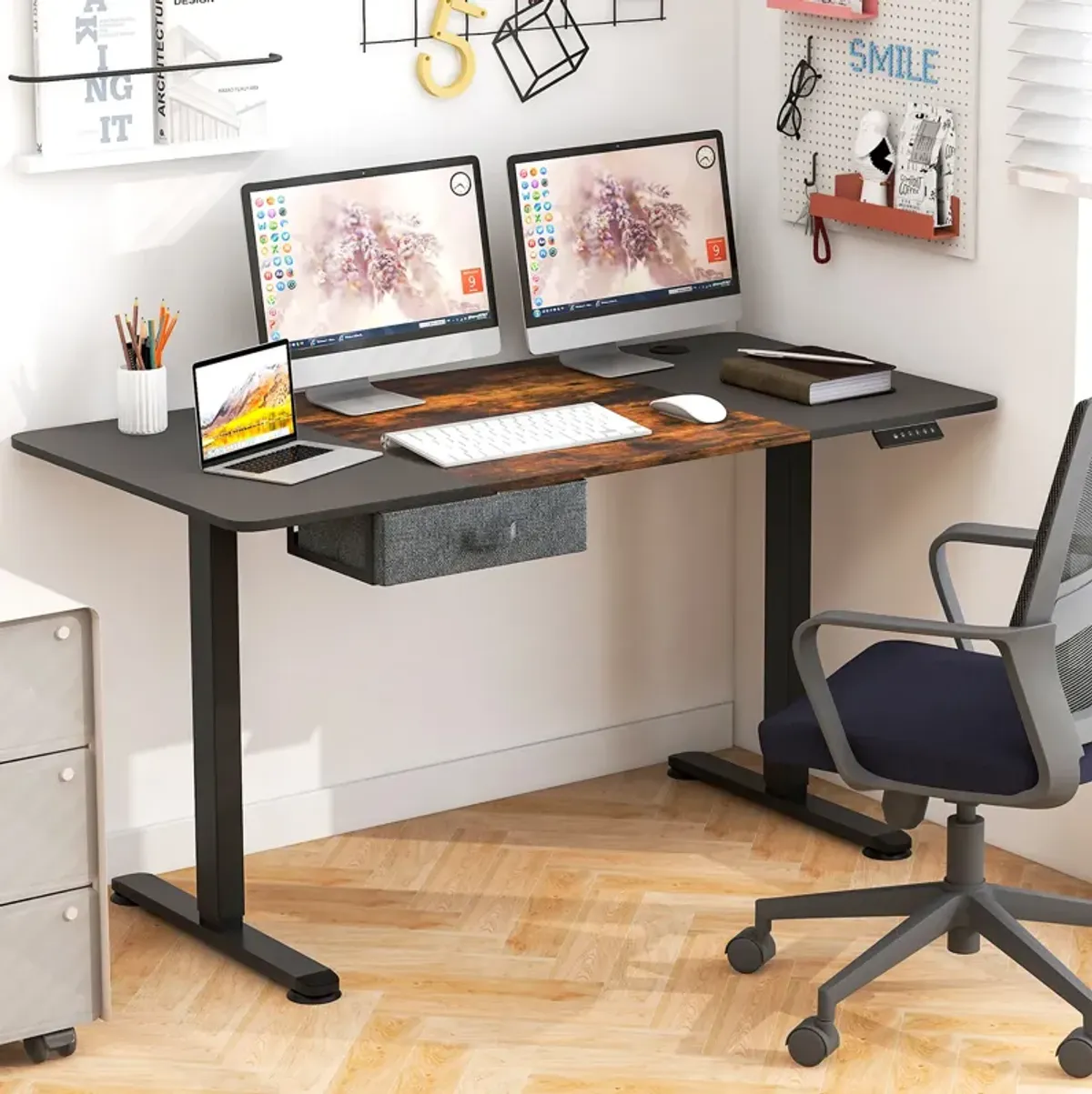 Height Adjustable Electric Standing Desk with USB Charging Port