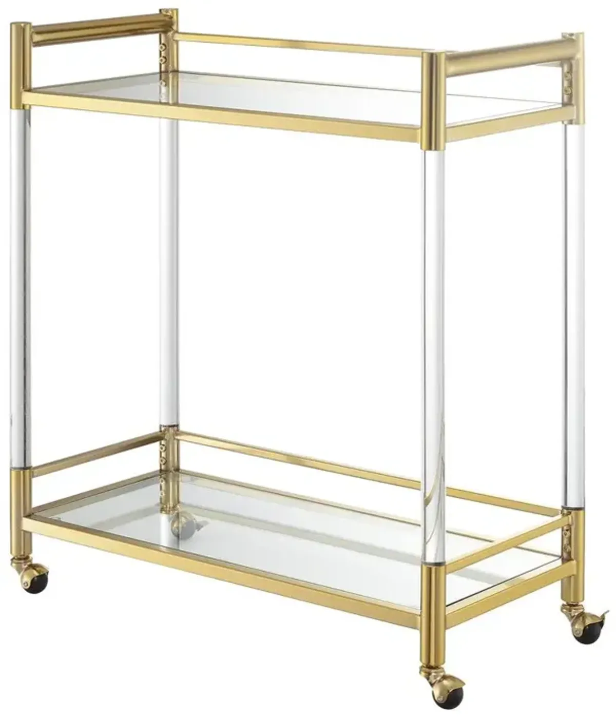 Convenience Concepts Royal Crest 2 Tier Acrylic Glass Bar Cart