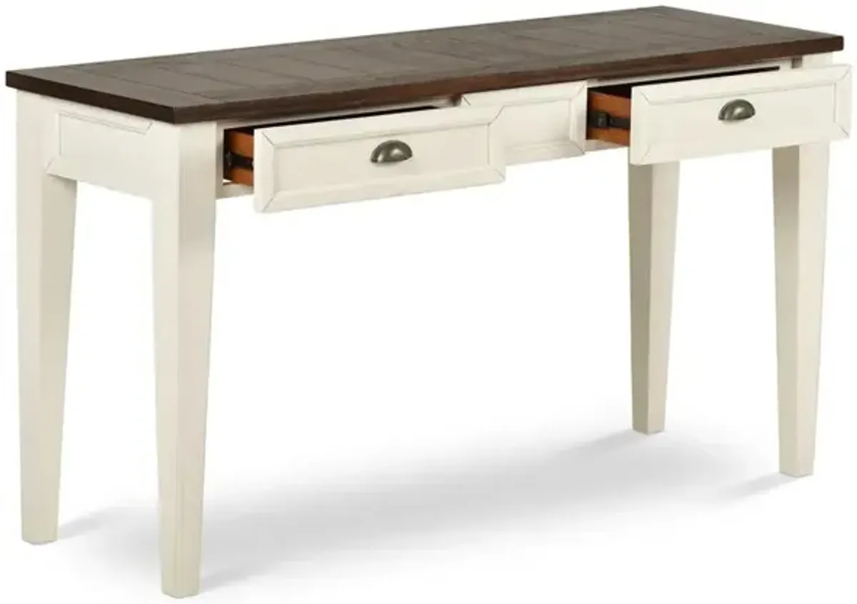 Cayla Sofa Table Dark Oak/White