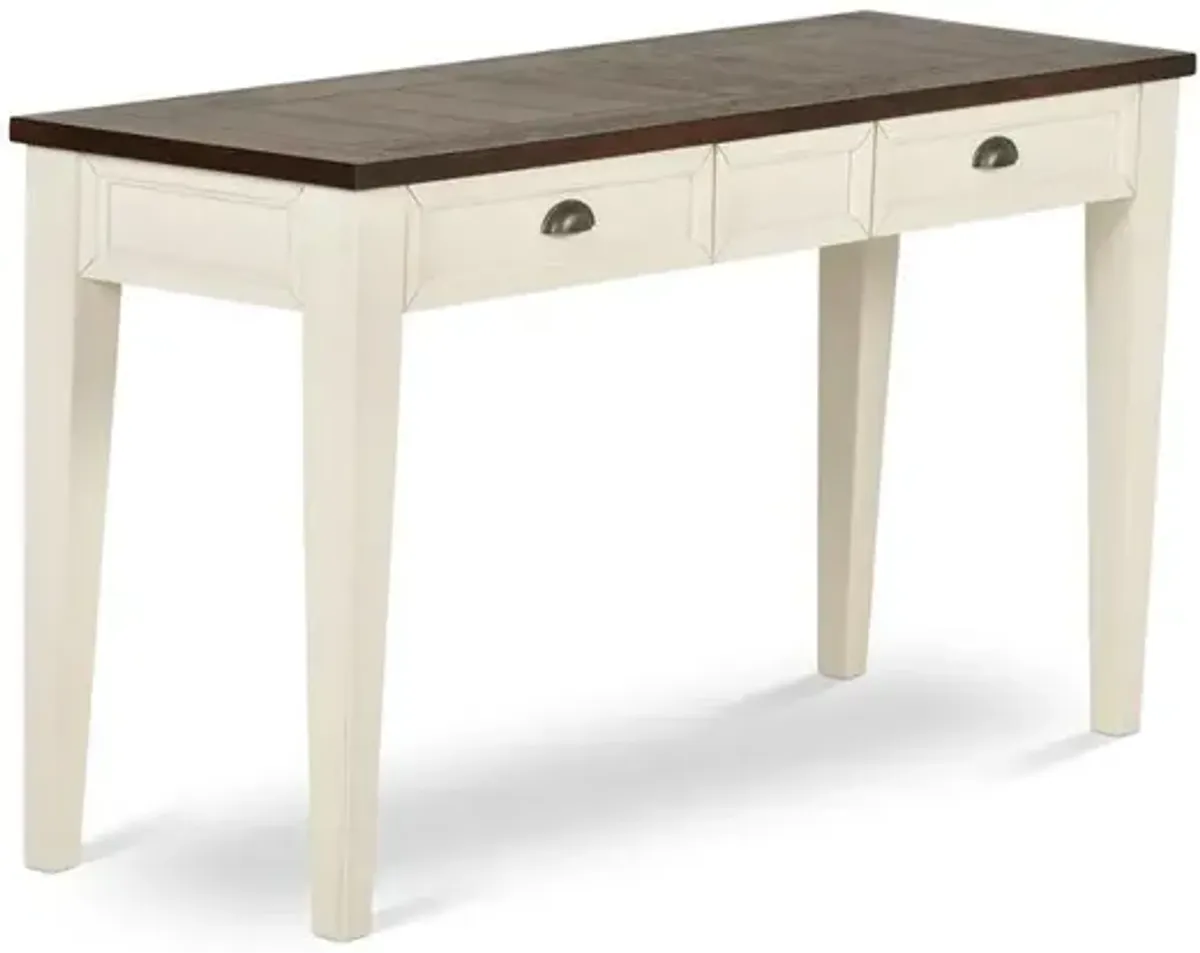 Cayla Sofa Table Dark Oak/White