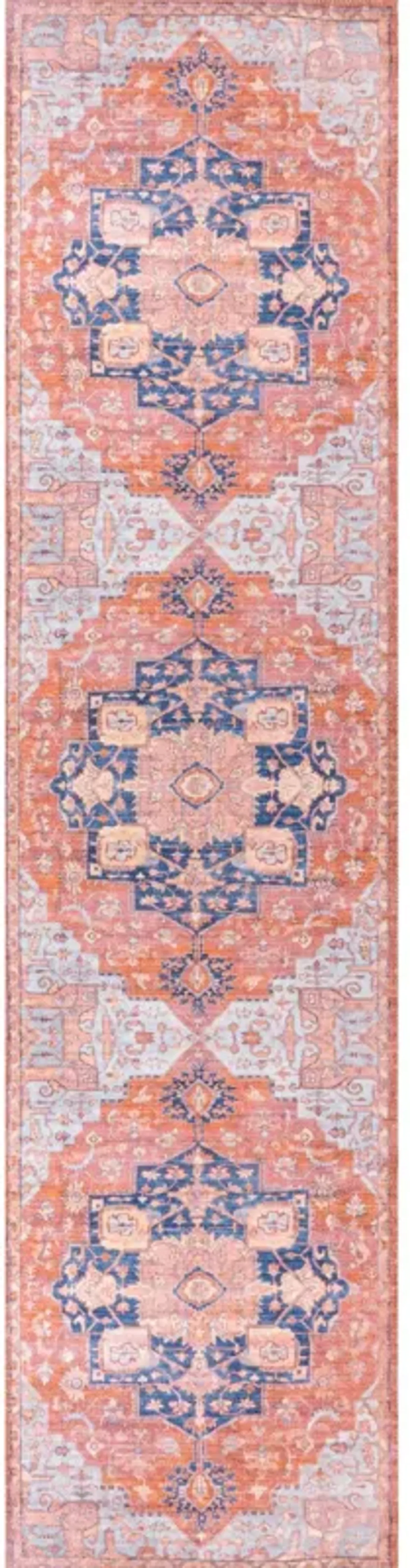 Maris Ornate Medallion Machine-Washable Area Rug