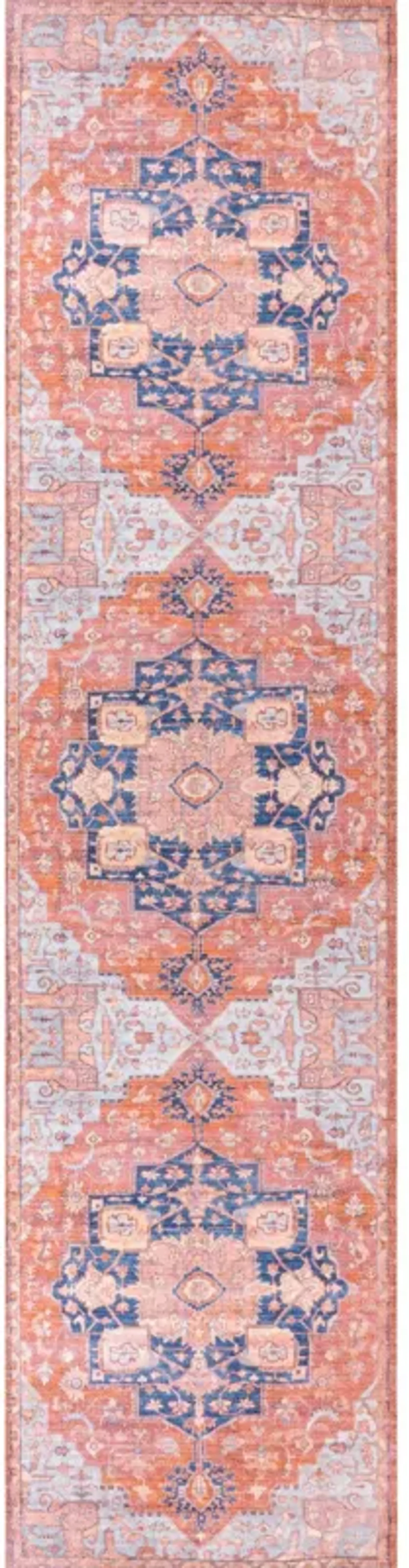 Maris Ornate Medallion Machine-Washable Area Rug