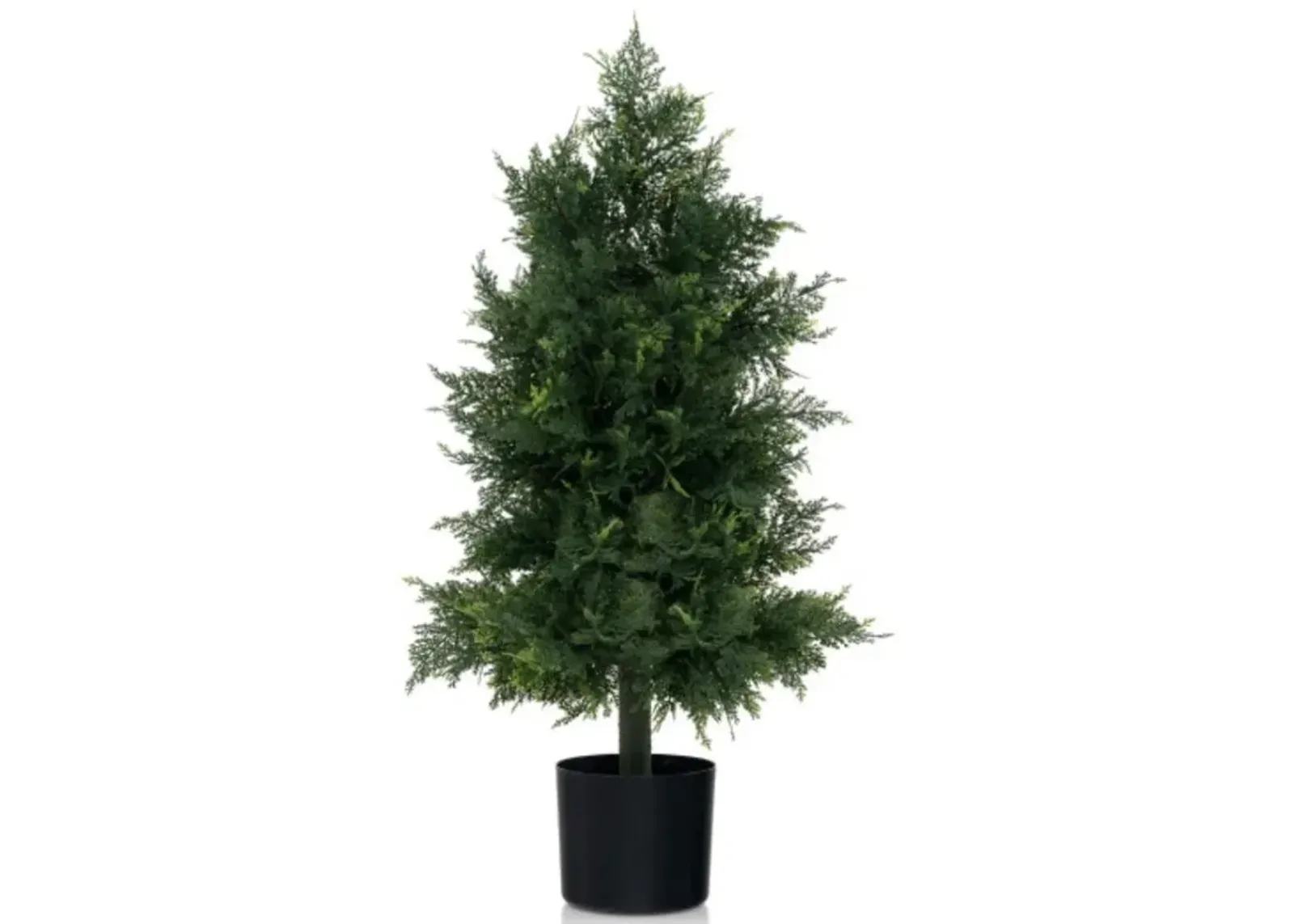 Artificial Cedar Topiary Tree in Plastic Nursery Pot – Perfect for Porch and Office Decor