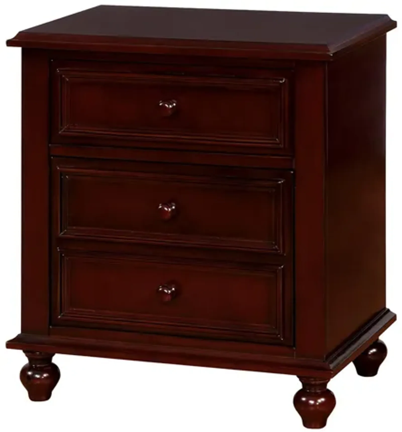 Wooden Nightstand With 2 Drawers, Dark Brown-Benzara