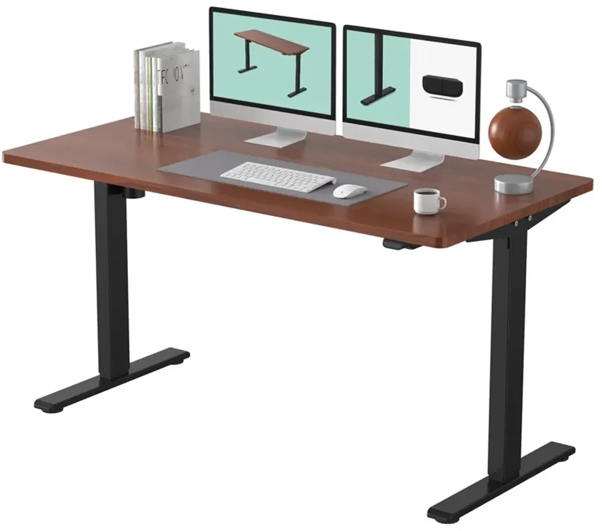 FLEXISPOT EC1 Standing Desk 55 x 28 Inches Electric Stand Up Desk Workstation, Whole-Piece Desk Board Home Office Computer Heigh