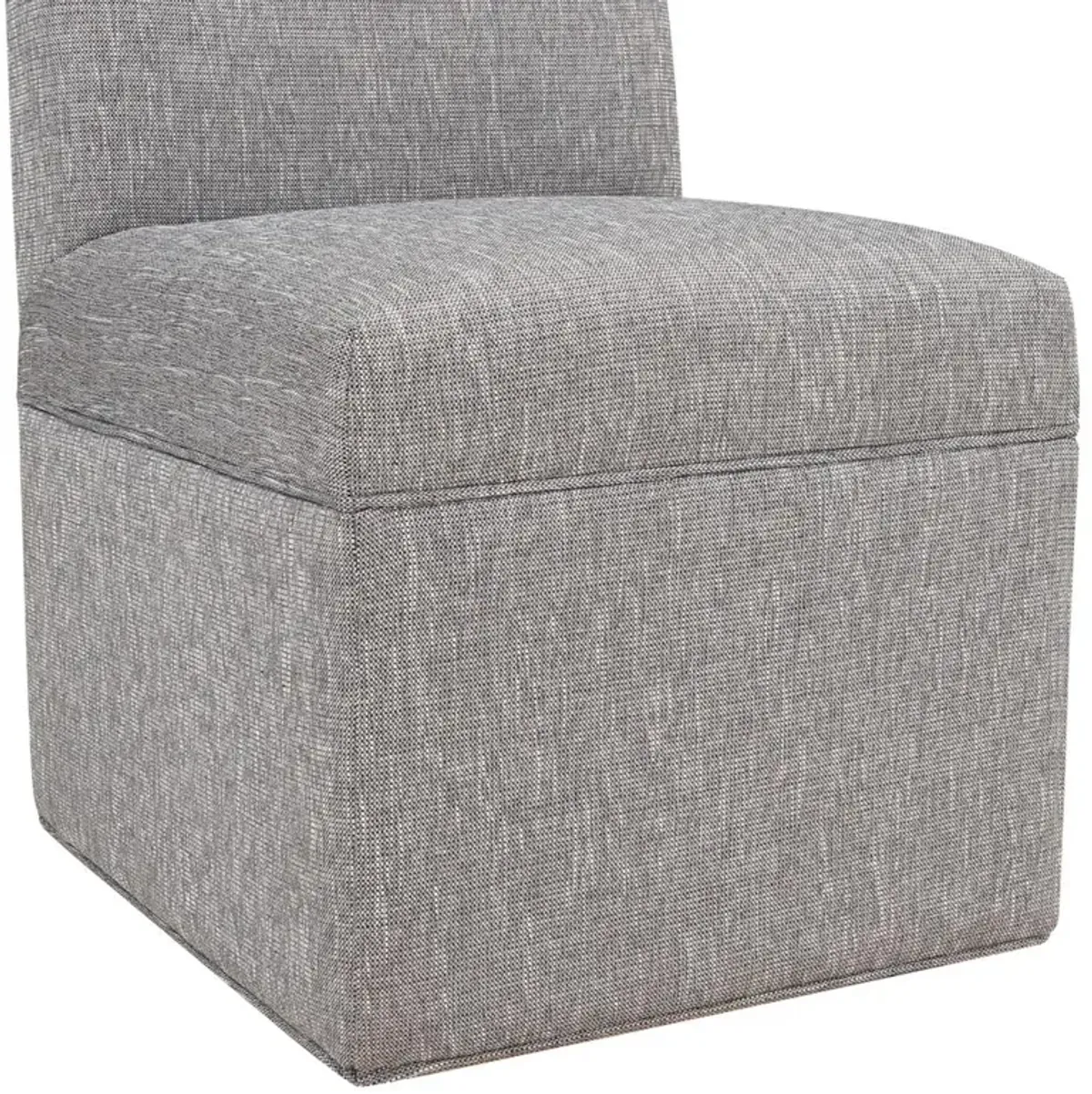 Delray Modern Upholstered Castered Chair in Ashen Grey