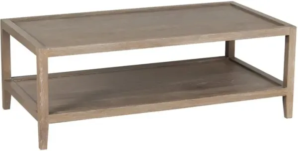 Porter Designs Lowell Solid White Oak Wood Coffee Table, Brown