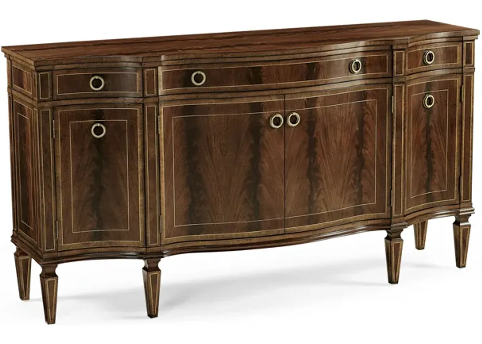 Serpentine Mahogany Credenza