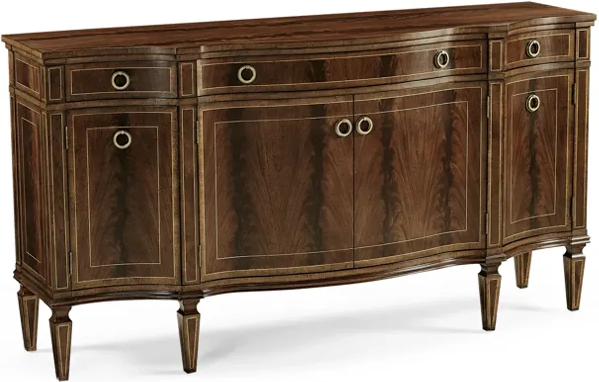 Serpentine Mahogany Credenza