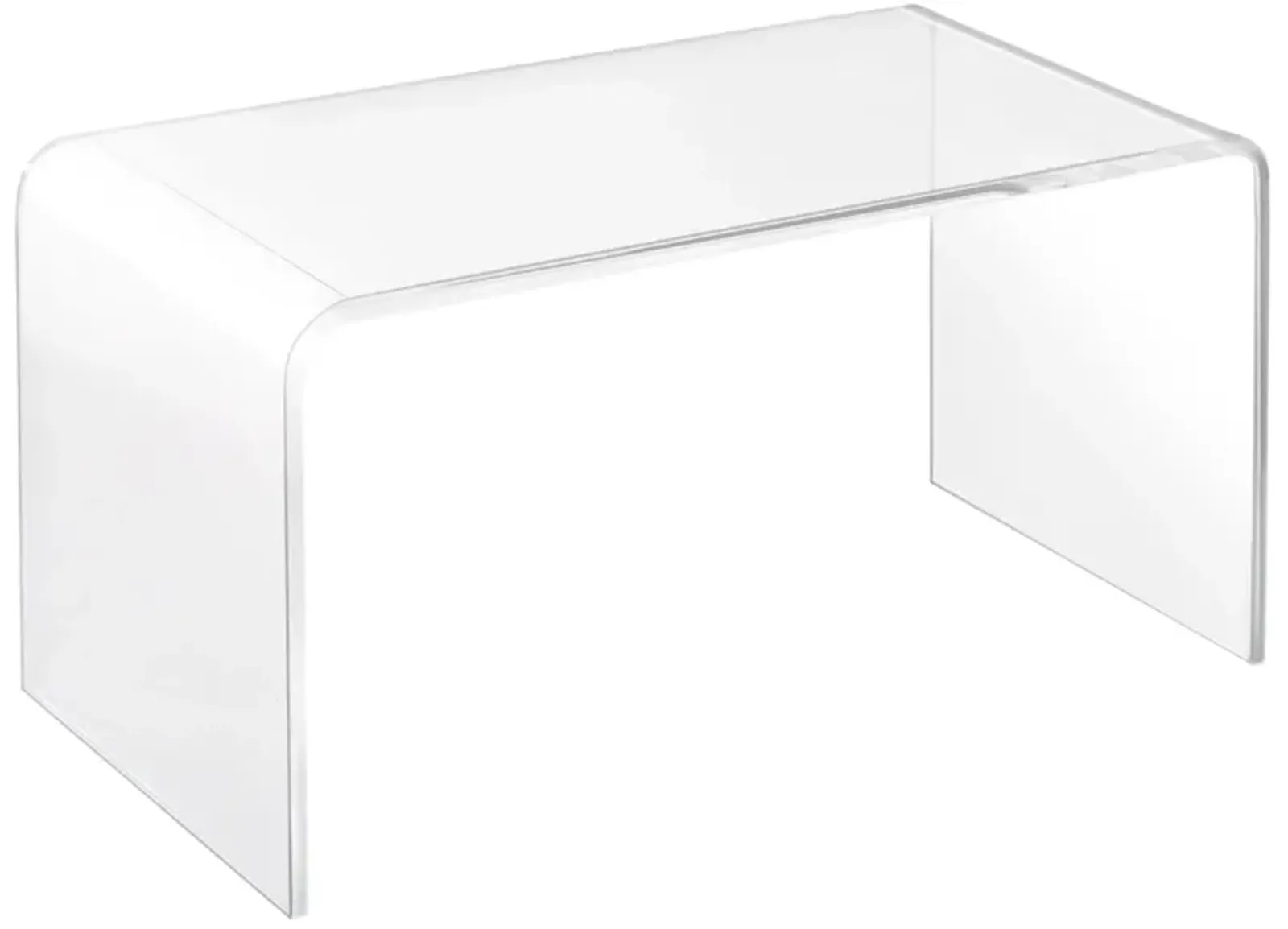 Modern Transparency: 32" Clear Acrylic C-Shaped Coffee Table