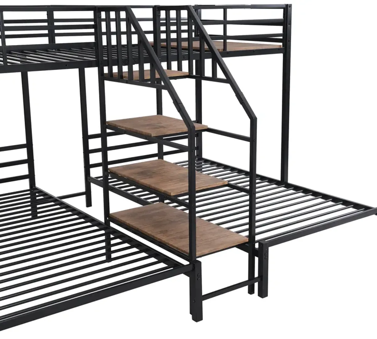 Merax Triple Bunk Bed with Storage Shelves