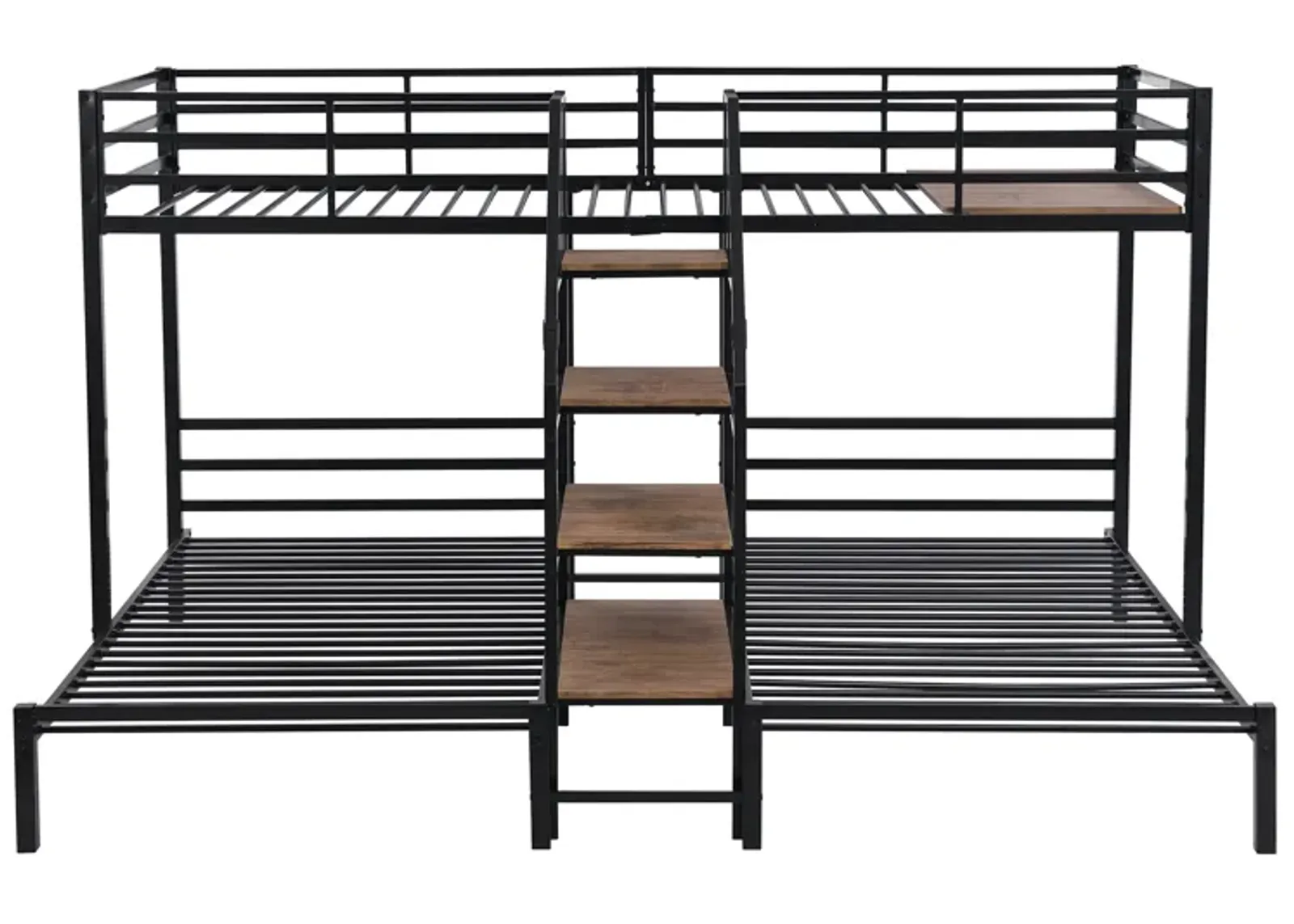 Merax Triple Bunk Bed with Storage Shelves