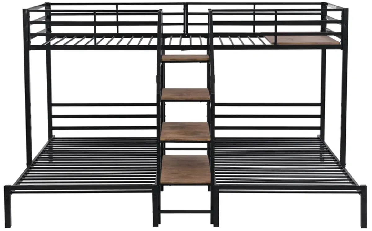 Merax Triple Bunk Bed with Storage Shelves