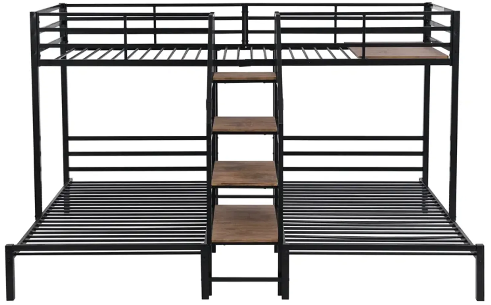 Merax Triple Bunk Bed with Storage Shelves