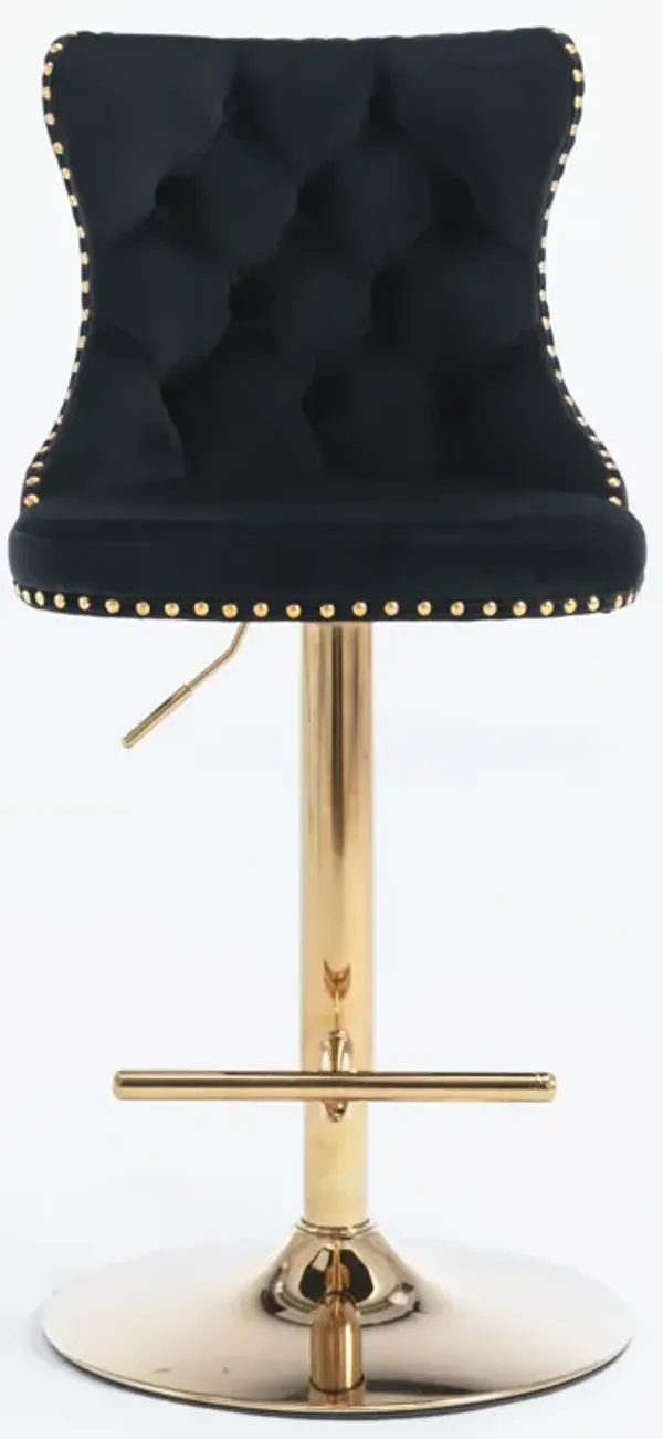 Streamdale Set of 2 Adjustable Velvet Bar Stools