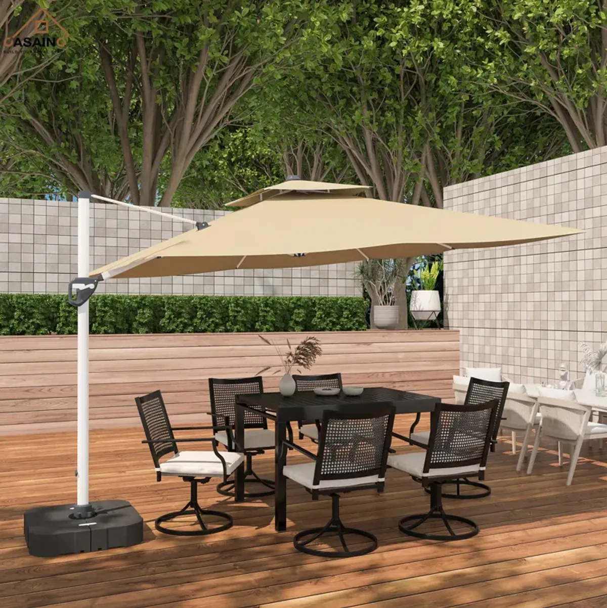 11FT Patio Umbrella Outdoor Square Double Top Umbrella (without Umbrella Base).