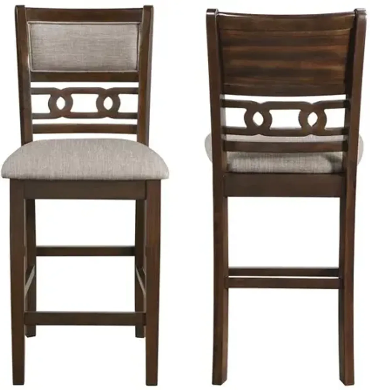New Classic Furniture Furniture Gia Solid Wood Counter Chairs in Cherry Brown (Set of 2)