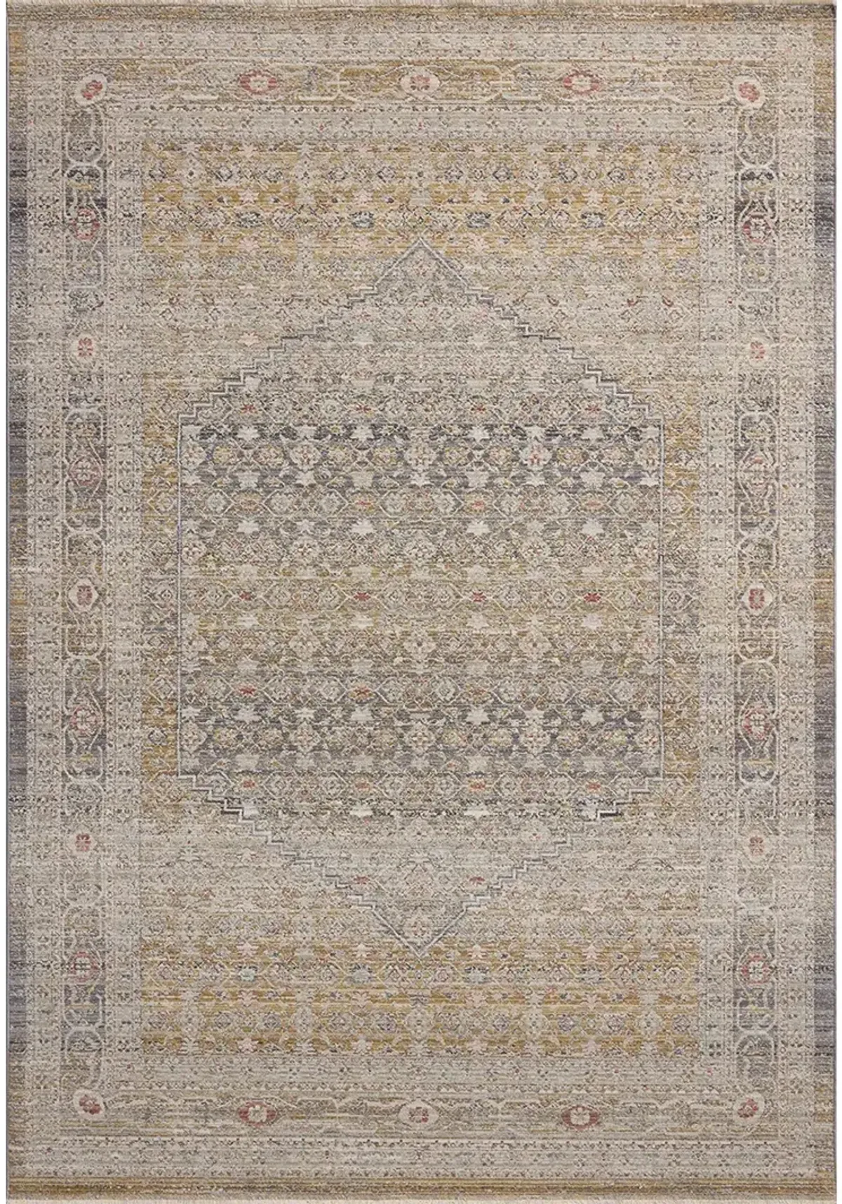 Ida Stone/Gold 2'7"x10' Runner Rug