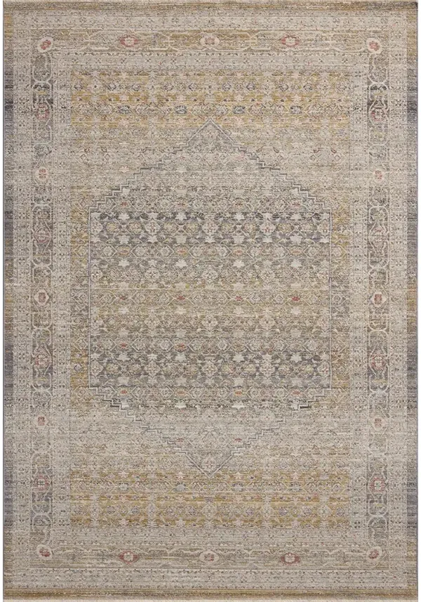 Ida Stone/Gold 2'7"x10' Runner Rug